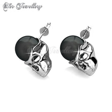Swarovski Crystals Skull Pearl Earrings - Her Jewellery