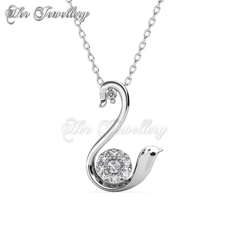 Swarovski Crystals Swan Love Pendant - Her Jewellery