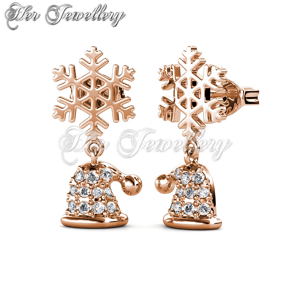 Swarovski Crystals Snowy Santa Earrings - Her Jewellery