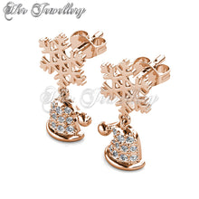Swarovski Crystals Snowy Santa Earrings - Her Jewellery