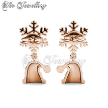 Swarovski Crystals Snowy Santa Earrings - Her Jewellery