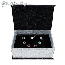 Swarovski Crystals 7 Days Moon Pendants Set and 7 Days Moon Earrings Set Bundle - Her Jewellery