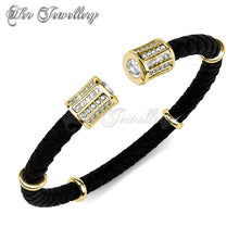 Swarovski Crystals Isa Braid Bangle (Yellow Gold) - Her Jewellery