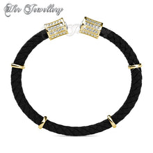 Swarovski Crystals Isa Braid Bangle (Yellow Gold) - Her Jewellery