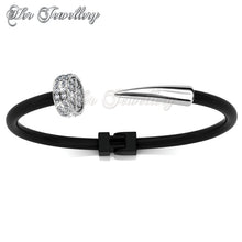 Swarovski Crystals Naily Bangle (White Gold) - Her Jewellery