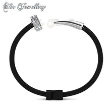 Swarovski Crystals Naily Bangle (White Gold) - Her Jewellery