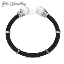Swarovski Crystals Pearly Bangle (White Gold) - Her Jewellery