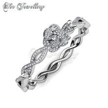 Swarovski Crystals Sweet Rosy Bangle - Her Jewellery