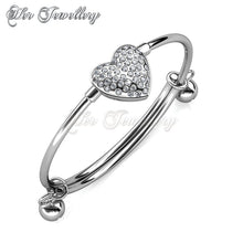 Swarovski Crystals Twinkle Heart Bangle - Her Jewellery