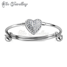 Swarovski Crystals Twinkle Heart Bangle - Her Jewellery