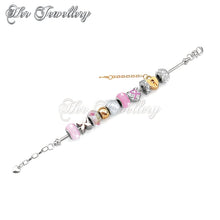 Swarovski Crystals Mylady Charm Bracelet Bundle (Pink + White) - Her Jewellery