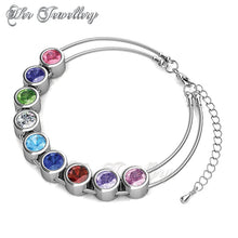 Swarovski Crystals Chromatic Bracelet (White Gold) - Her Jewellery