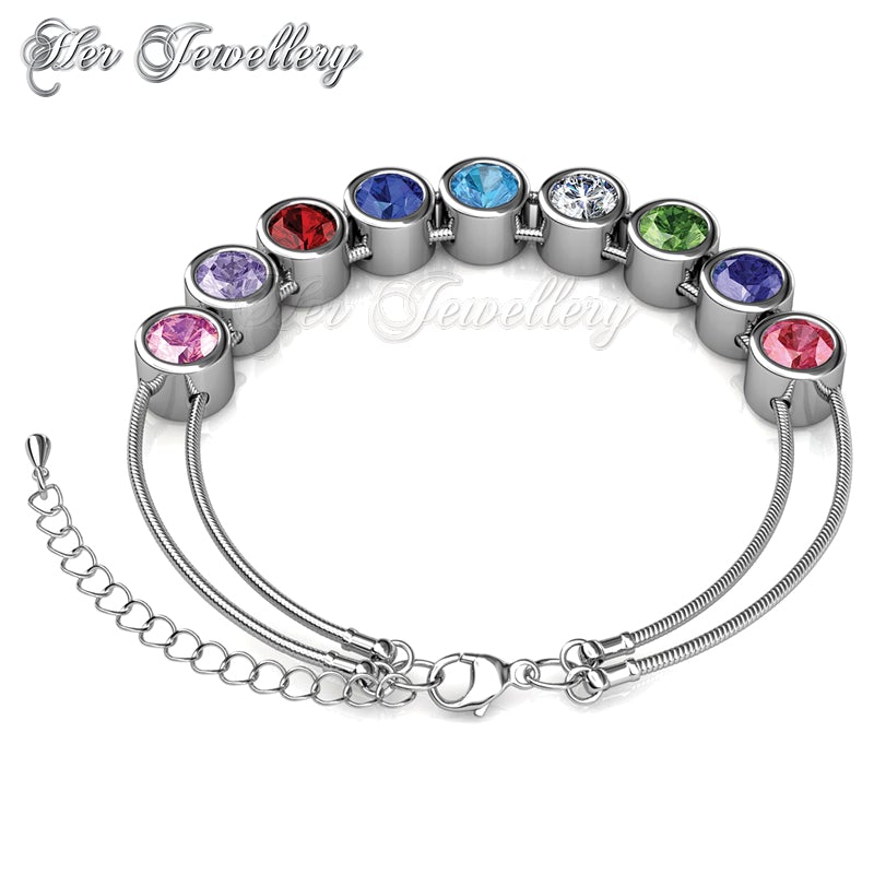 Swarovski Crystals Chromatic Bracelet (White Gold) - Her Jewellery