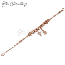 Swarovski Crystals La Ville Charm Bracelet (Rose Gold) - Her Jewellery