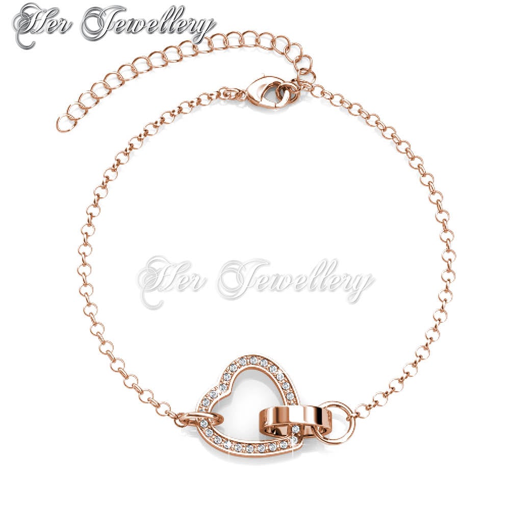 Swarovski Crystals Locked Heart Bracelet - Her Jewellery