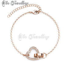 Swarovski Crystals Locked Heart Bracelet - Her Jewellery