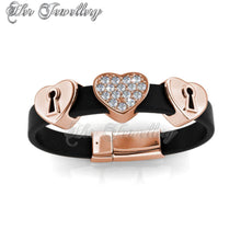 Swarovski Crystals Love Lock Bracelet (Rose Gold) - Her Jewellery