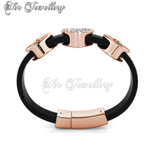 Swarovski Crystals Love Lock Bracelet (Rose Gold) - Her Jewellery