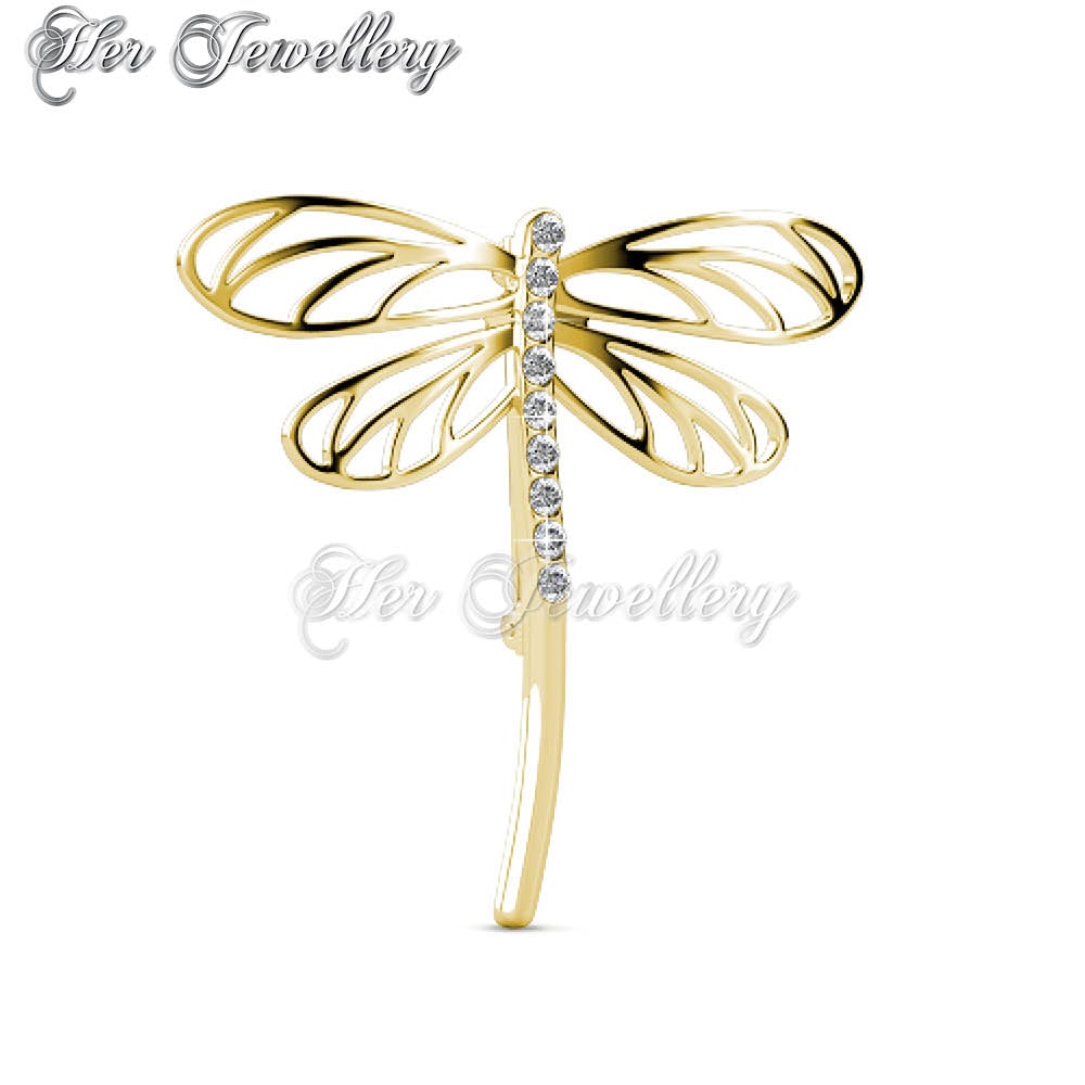 Swarovski Crystals Dragonfly Brooch - Her Jewellery