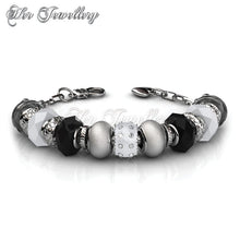 Swarovski Crystals Charm Bracelet Bundle Set (Black + Pink) - Her Jewellery