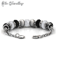 Swarovski Crystals Charm Bracelet Bundle Set (Black + Pink) - Her Jewellery