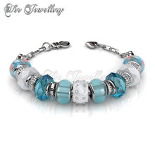 Swarovski Crystals Charm Bracelet Bundle Set (Blue + Pink) - Her Jewellery