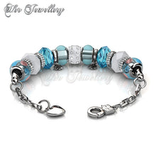 Swarovski Crystals Charm Bracelet Bundle Set (Blue + Pink) - Her Jewellery