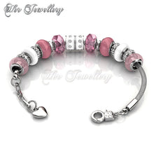 Swarovski Crystals Charm Bracelet Bundle Set (Blue + Pink) - Her Jewellery