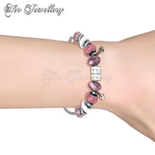 Swarovski Crystals Charm Bracelet Bundle Set (Blue + Pink) - Her Jewellery