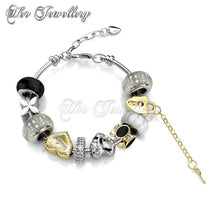 Swarovski Crystals Mylady Charm Bracelet Bundle (Blue + White) - Her Jewellery