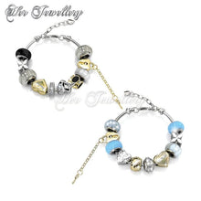 Swarovski Crystals Mylady Charm Bracelet Bundle (Blue + White) - Her Jewellery