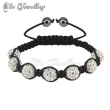 Swarovski Crystals Shamballa Bracelet Bundle Set (Black + White) - Her Jewellery