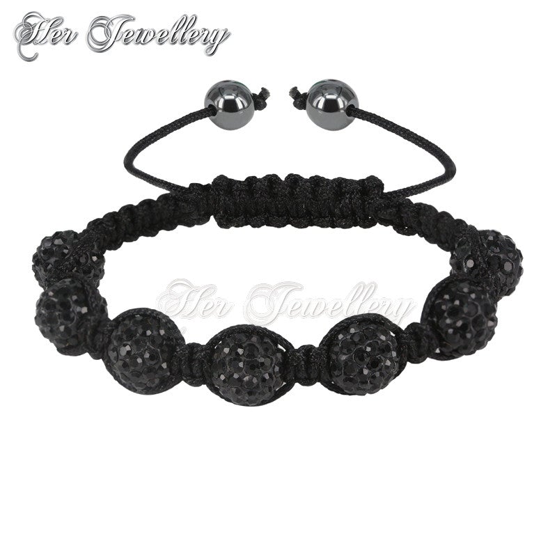 Swarovski Crystals Shamballa Bracelet Bundle Set (Black + White) - Her Jewellery