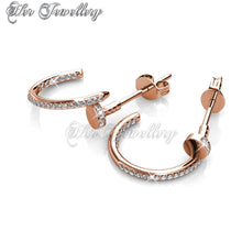 Swarovski Crystals Arch Earrings (Rose Gold) - Her Jewellery