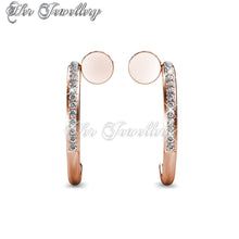 Swarovski Crystals Arch Earrings (Rose Gold) - Her Jewellery