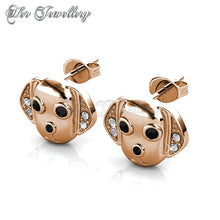Swarovski Crystals Beagle Set (Rose Gold) - Her Jewellery