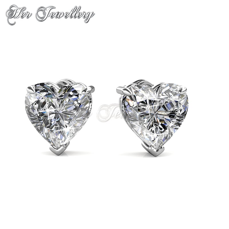 Swarovski Crystals Belle Heart Earrings - Her Jewellery