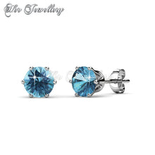 Swarovski Crystals Birth Stone Earrings (White Gold) - Her Jewellery