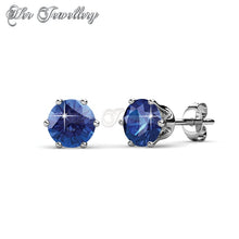 Swarovski Crystals Birth Stone Earrings (White Gold) - Her Jewellery