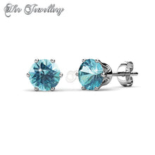 Swarovski Crystals Birth Stone Earrings (White Gold) - Her Jewellery