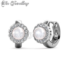 Swarovski Crystals Blooming Pearl Earrings - Her Jewellery