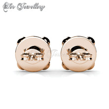 Swarovski Crystals Bronx Earrings (Rose Gold Black) - Her Jewellery