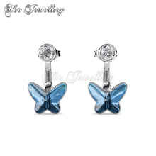 Swarovski Crystals Butterfly Teal Earrings - Her Jewellery