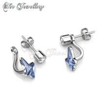 Swarovski Crystals Butterfly Teal Earrings - Her Jewellery