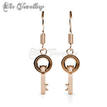 Swarovski Crystals Camilia Key Earrings‏ (Rose Gold) - Her Jewellery