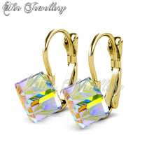 Swarovski Crystals Classic Cube Hoop Earrings - Her Jewellery