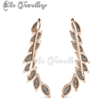 Swarovski Crystals Clematis Earrings (Black Crystal) - Her Jewellery