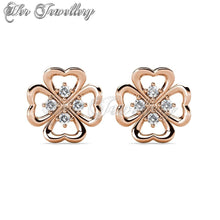 Swarovski Crystals Clover Heart Earrings - Her Jewellery