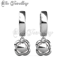 Swarovski Crystals Clover Pearl Earrings - Her Jewellery