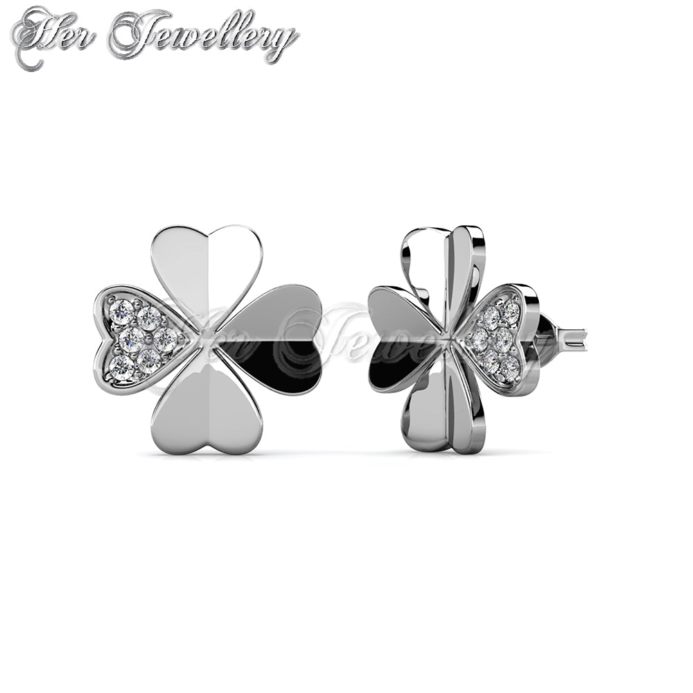 Swarovski Crystals Clover Petal Earrings - Her Jewellery